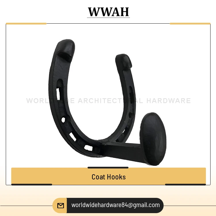 Modern Design Style 100% Cast Iron Material Door and Window Use Black Brass Wall Hook Stylish Design Coat Hook from India