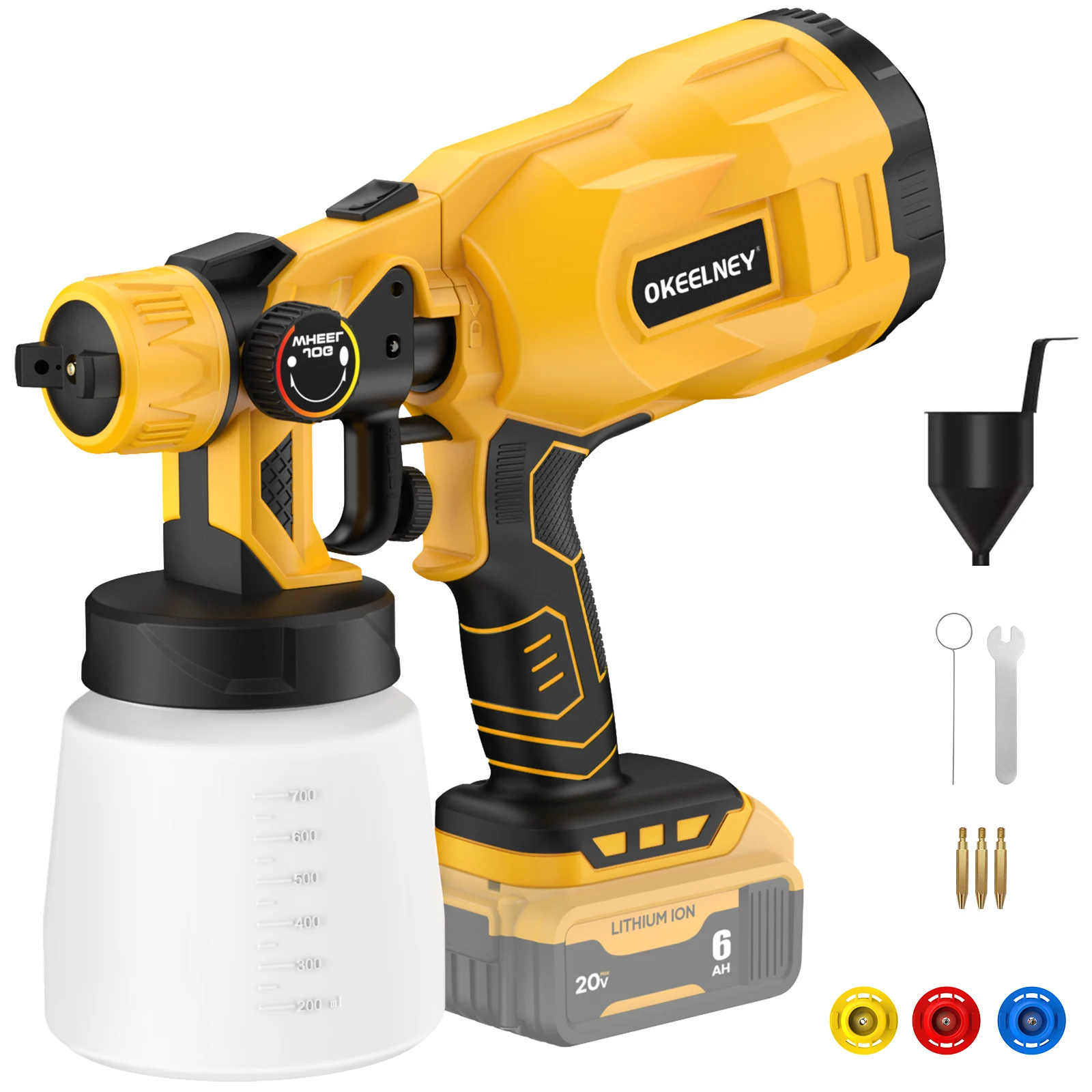 Cordless Brushless Paint Sprayer for DeWalt 20V Battery,  Handheld HVLP Electric Paint Sprayer for Fence, Door, Chair(Tool Only)