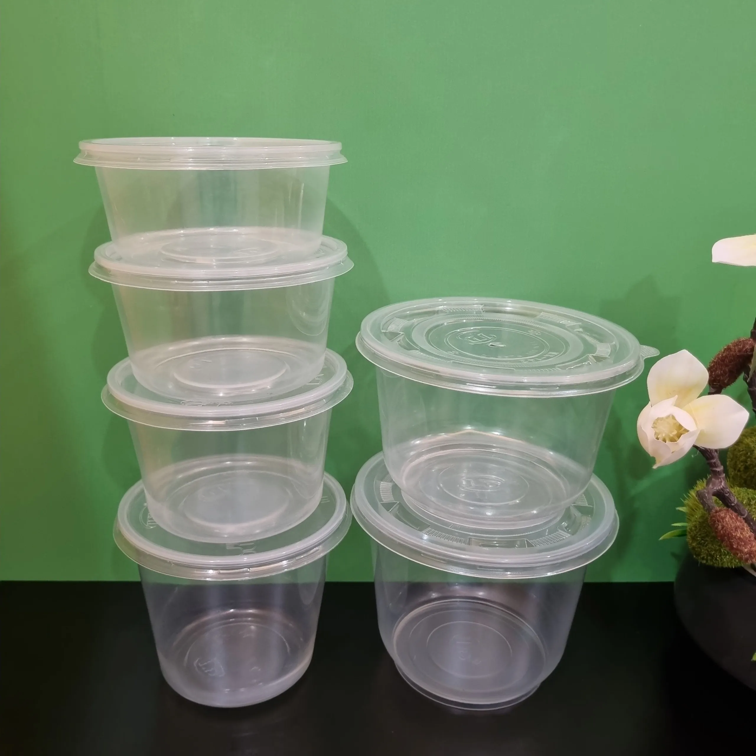 350 500 550 700 1000 1200 мл поставщик недорогие одноразовые контейнеры для еды на вынос круглая форма пластиковые пищевые с
