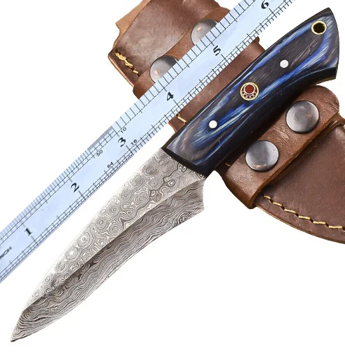Handmade Damascus Blade Knife Fixed Blade knife  Hunting knife With leather sheath Best For Fishing