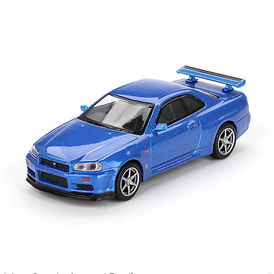 Mini GT MGT00759-R 1/64 Nissan Skyline GT-R R34 V-Spec Bayside Blue RHD Diecast Scale Model Car