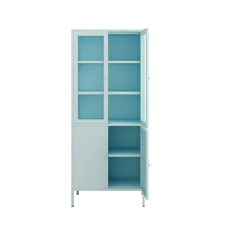 Modern Nordic Style Home Metal Storage Cabinet Storage Cabinet With Standing Feet Metal Bookcase