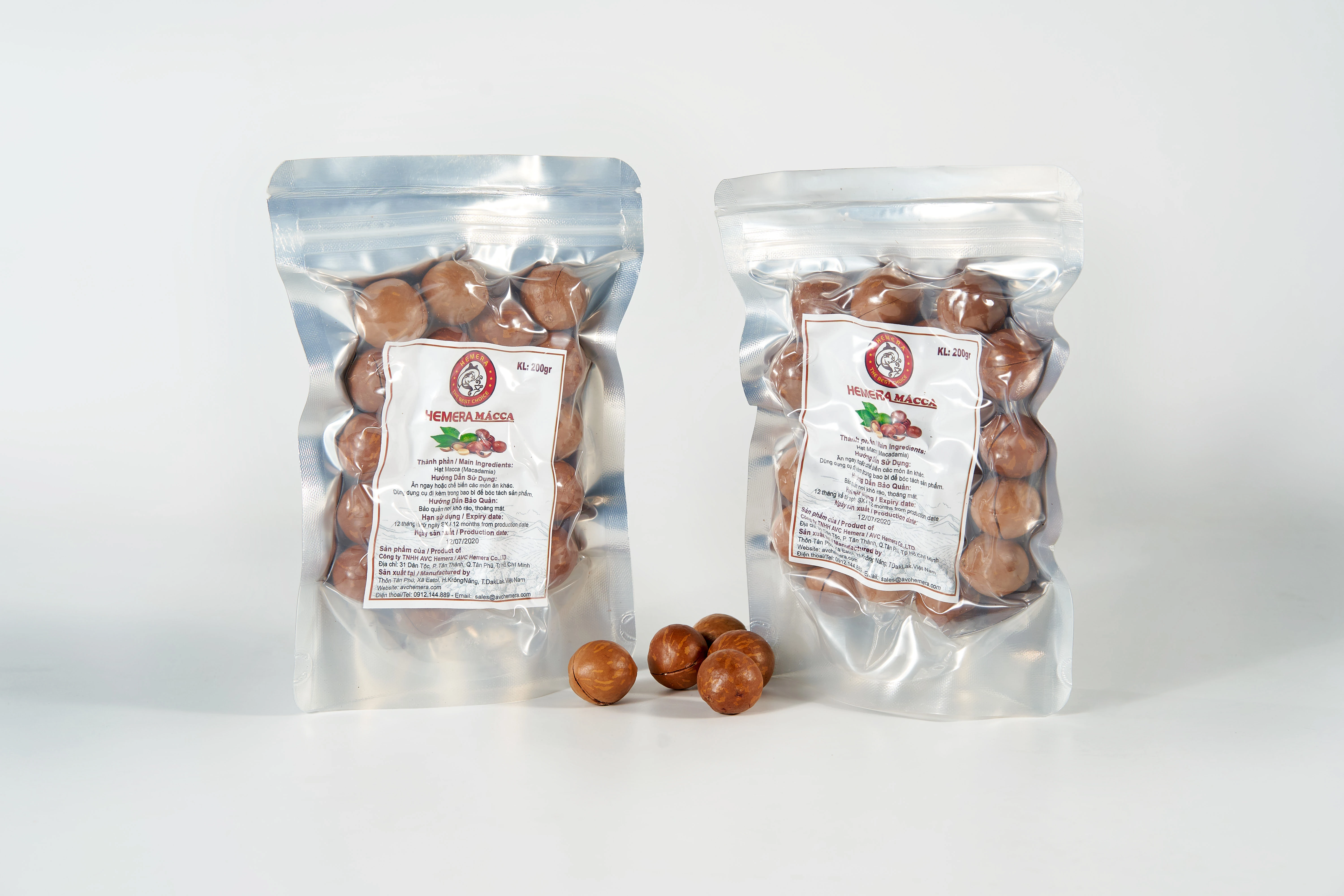 Dried Macadamia Nuts In plastic Bag 200gram  ISO HACCP Certifications From Vietnam