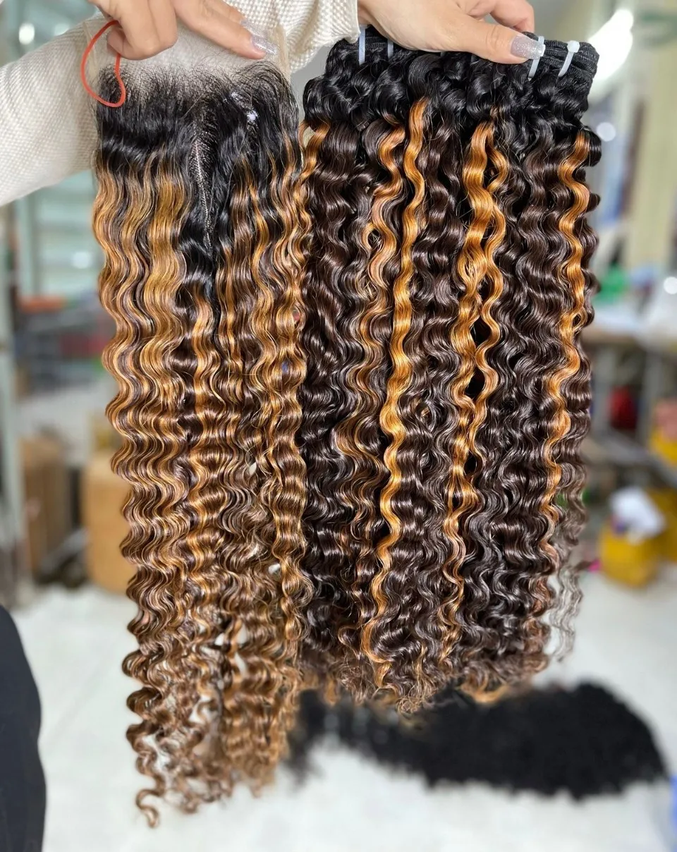 Best Quality Vietnamese Human Hair Wholesale Price Bundles And Closure Set Genius Weft