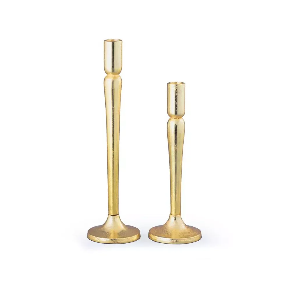 Simple Gold Taper Candle Holder 2 sizes for Table Decoration Indoor Spaces Elegant Design at Affordable Price