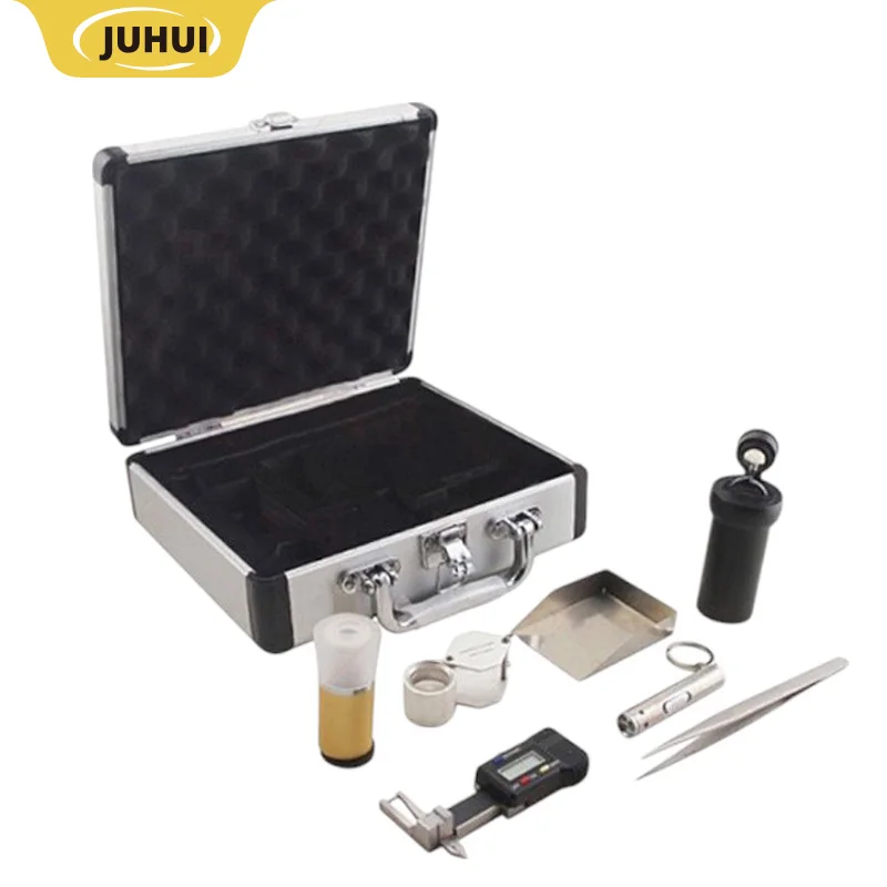 Портативный набор для оценки ювелирных изделий инструментов тестирования алмазов инструменты проверки драгоценных камней футляр идентификации