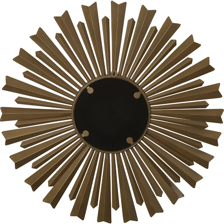 Golden Morden Stylish  Metal Wall Mount For Living Room Decor Round Wall Mirror Decorative Wall decor
