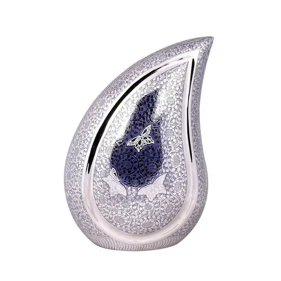 Funeral Supplies Metal Ashes Urn Adult Funeral Teardrop Urns for Decoration Metal Aluminium Cremation Western Style Urn