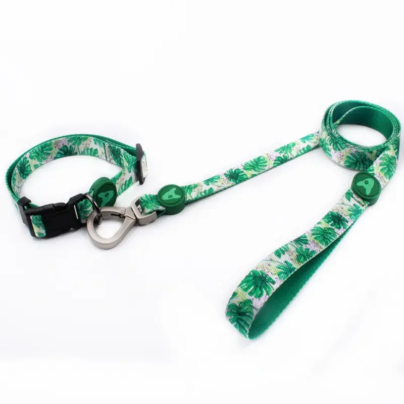 Best Quality Factory direct polyester dog collar and leash Sublimation Custom Design dog harness printed logo pet cat harness