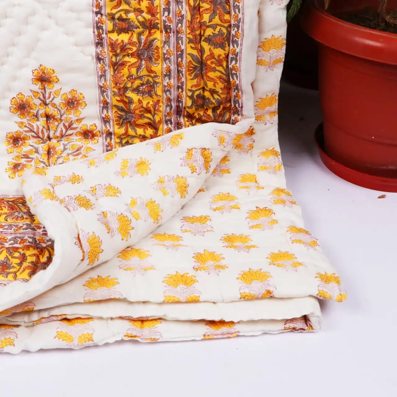 Four Seasons All Weather Cotton Quilt Blanket Crib Quilt Sewaddle Blanket Handmade Cotton Blue Babies Printed 10 Pcs