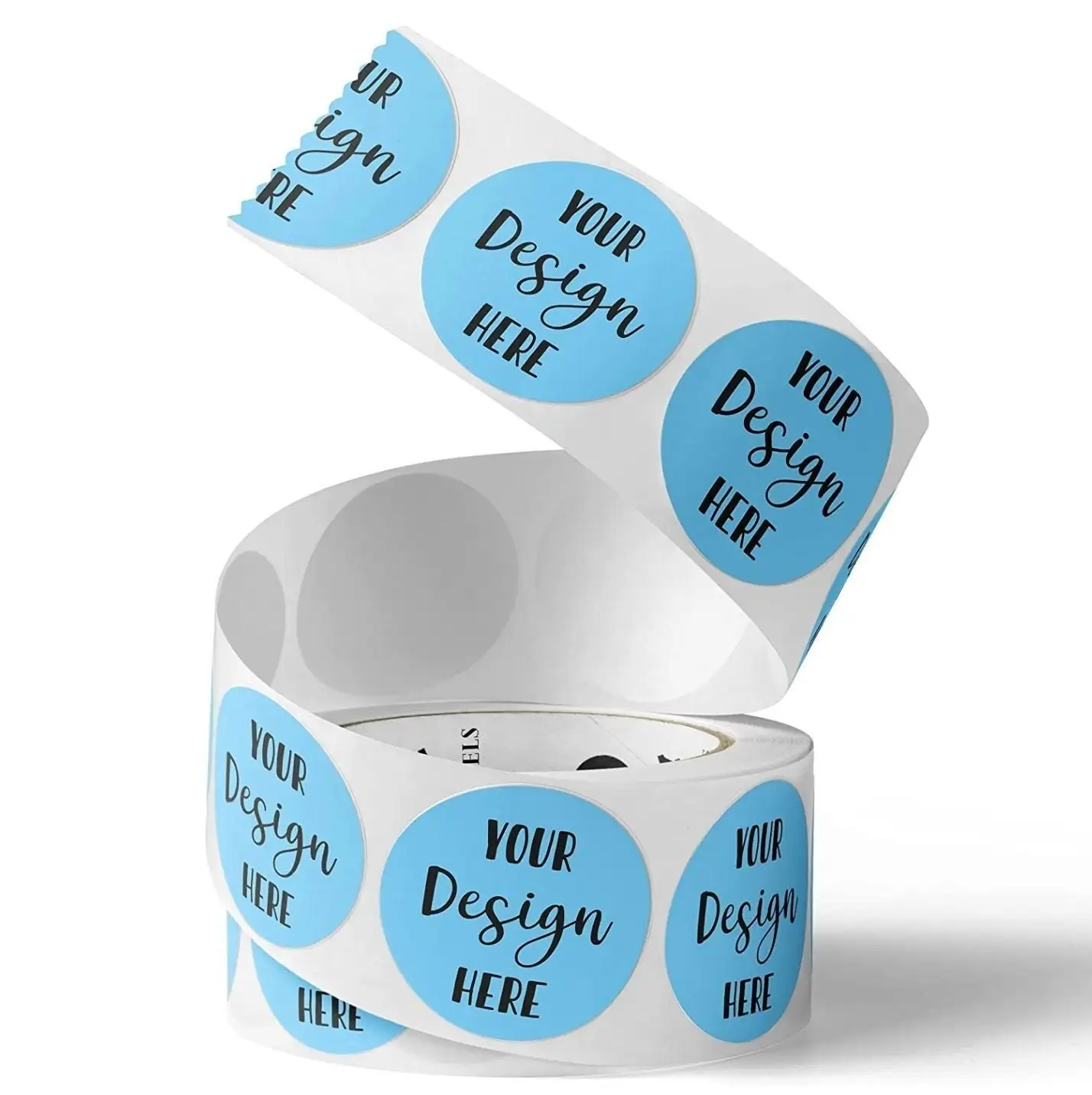 Custom printed waterproof round vinyl logo self adhesive sticker  roll labels