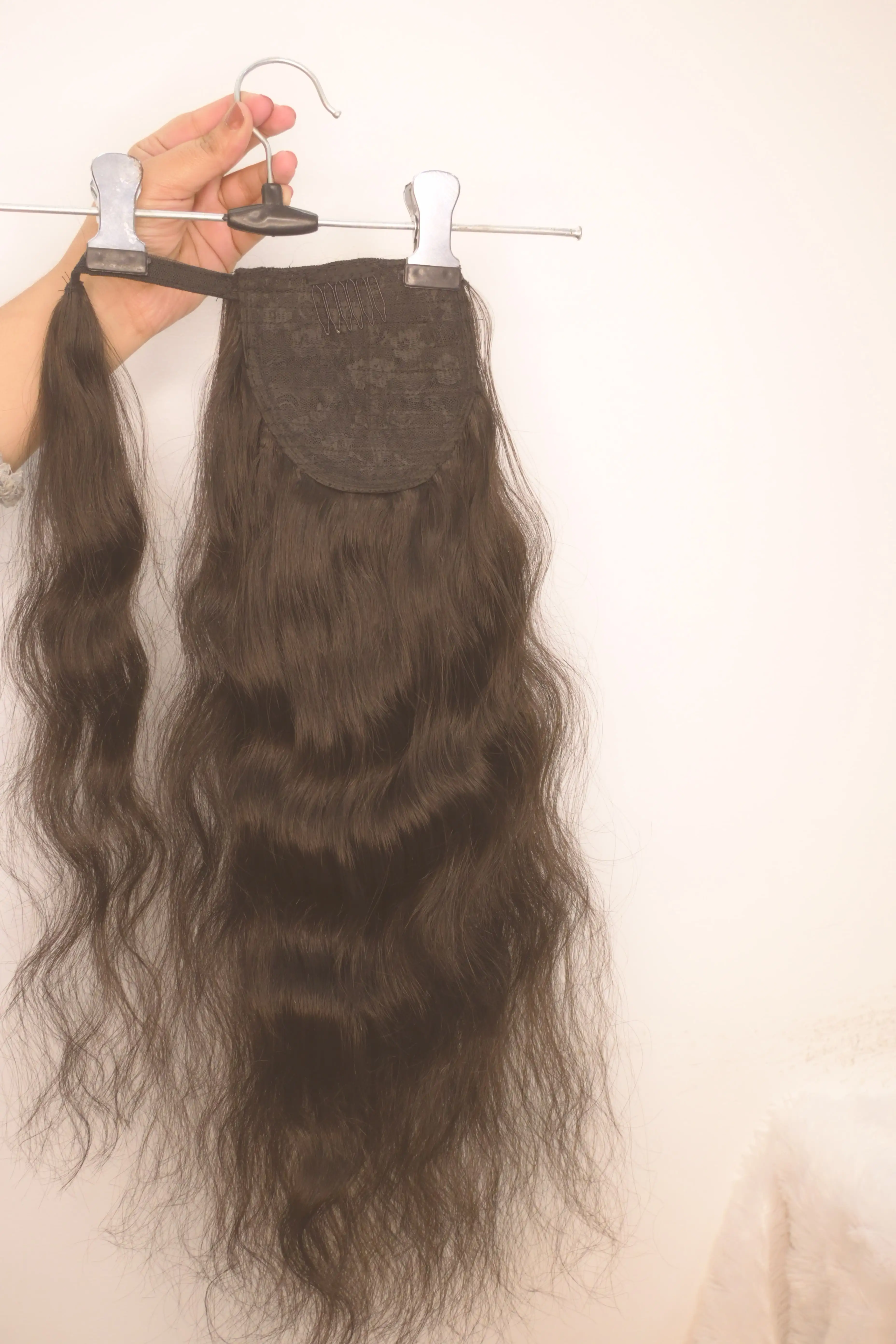 Dark Brown And Black Ponytail Hair Extension 16 to 30 Inches By Oriental Hairs