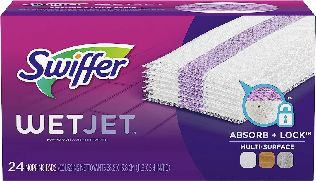 Swiffers Sweeper Dry + Wet XL Sweeping Kit, 1 Sweeper, 8 Dry Cloths, 2 Wet Cloths