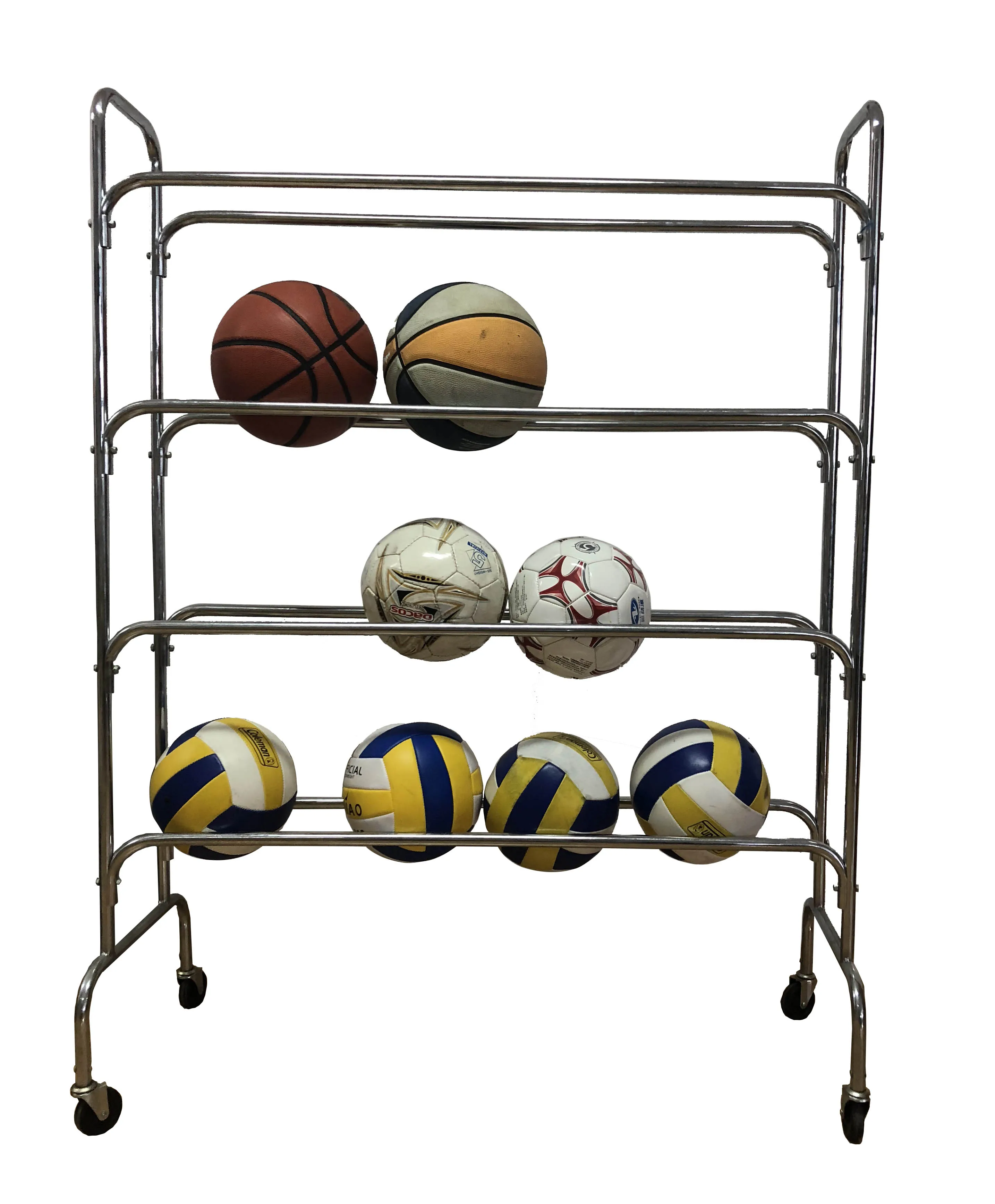 Basketball Rack Shooting Training Stand Equipment Storage with Wheels for Basketball Football Volleyball