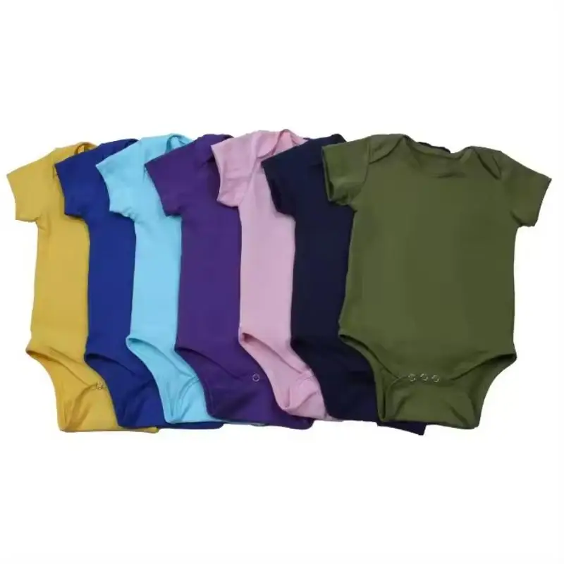 Summer Infant Cotton Solid Color Casual Romper Newborn Jumpsuit Baby Girl Romper from Indian Exporter and Manufacturer
