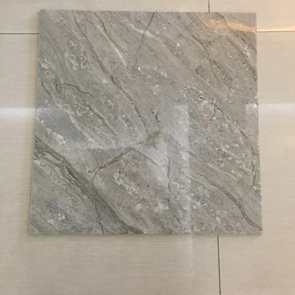 JBN Modern Hot Selling Design 600x600x9 Glazed Marble Look Porcelain Tiles Simple Pattern Glossy Finish  For Floor or Wall Tiles