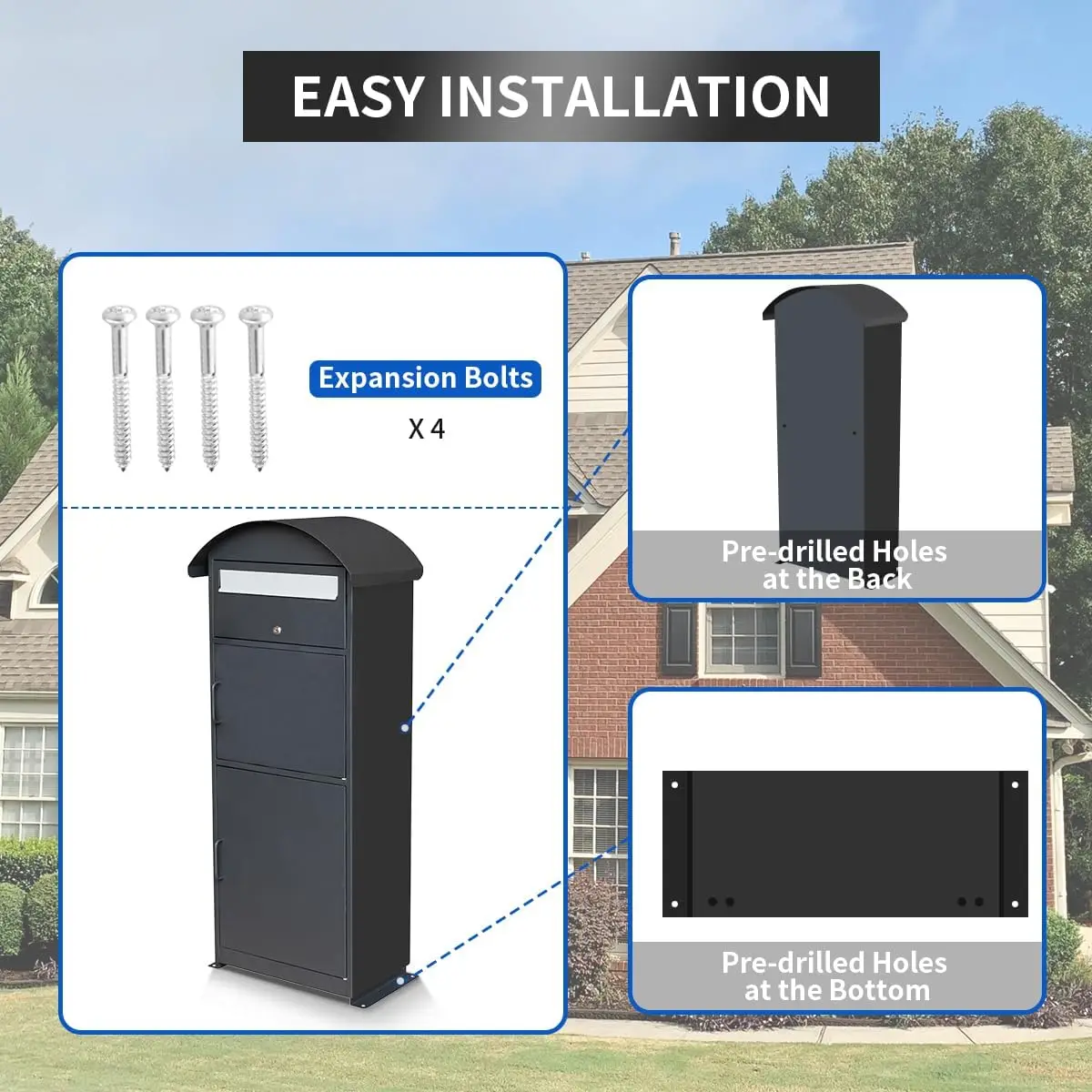 Factory Price Standard 2-Room Galvanized Steel Mailbox Large Outdoor Wall Decoration American Style Furniture Fence Post OEM ODM