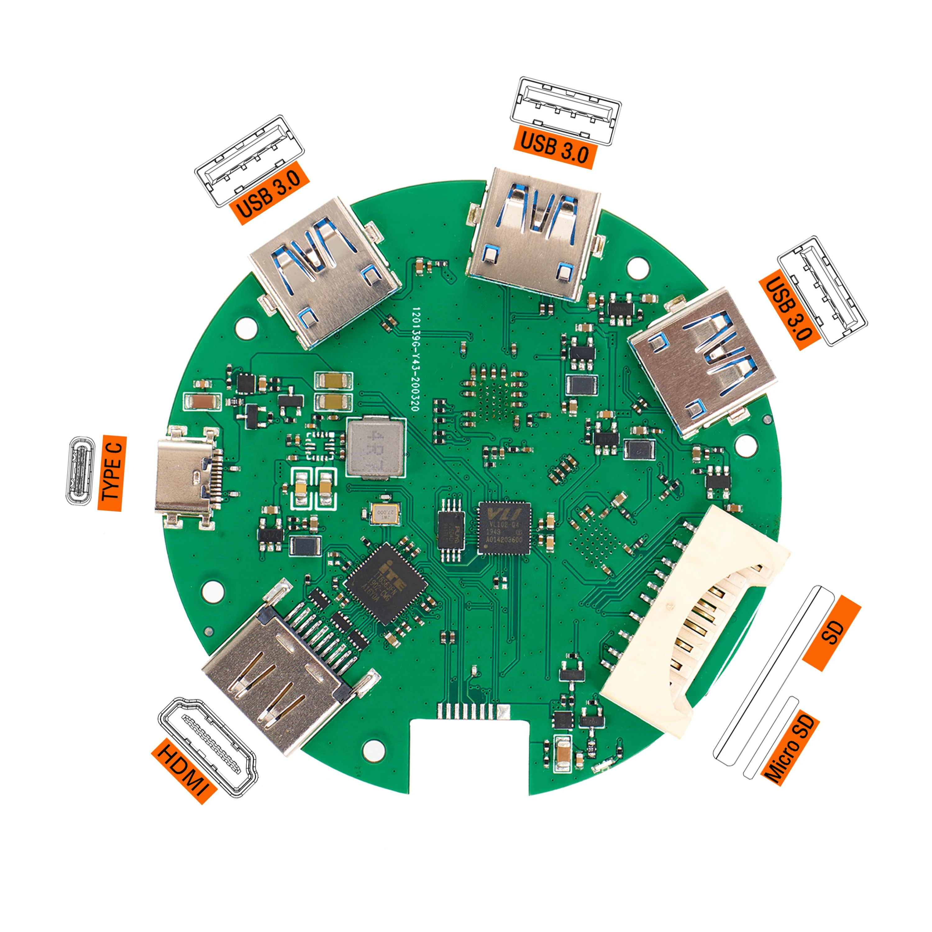 USB C HUB Components PCB Assembly Service ODM OEM