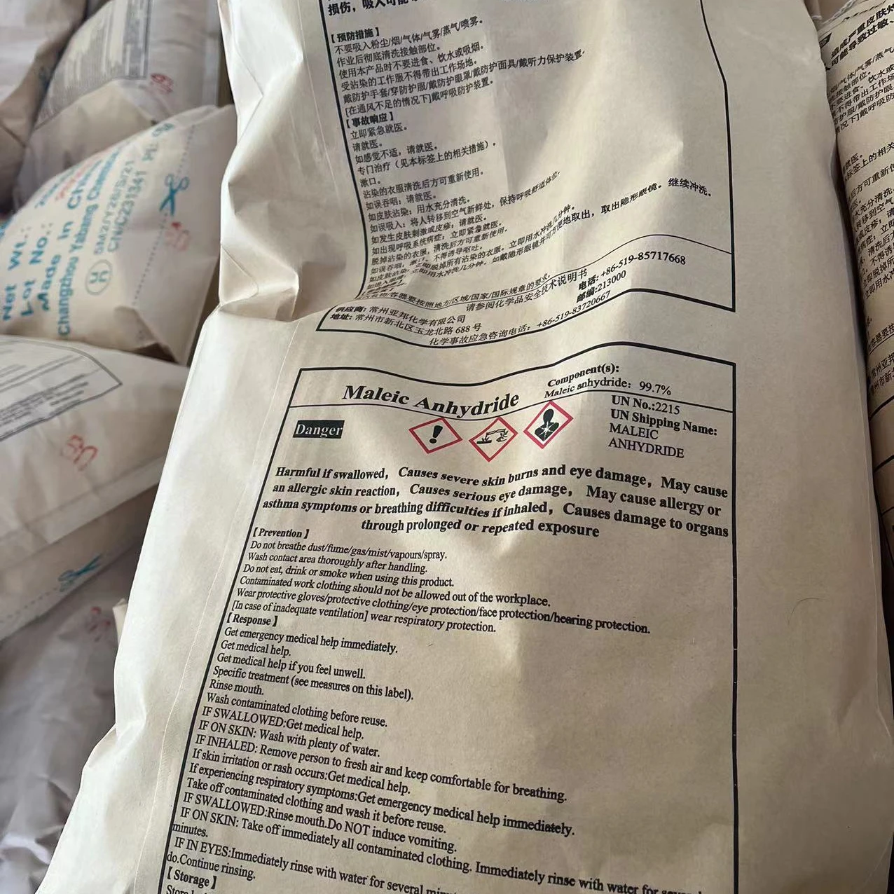 Good Quality Ma 99.5% Purity CAS No. 108-31-6 Organic Intermediate Maleic Anhydride with Low Price
