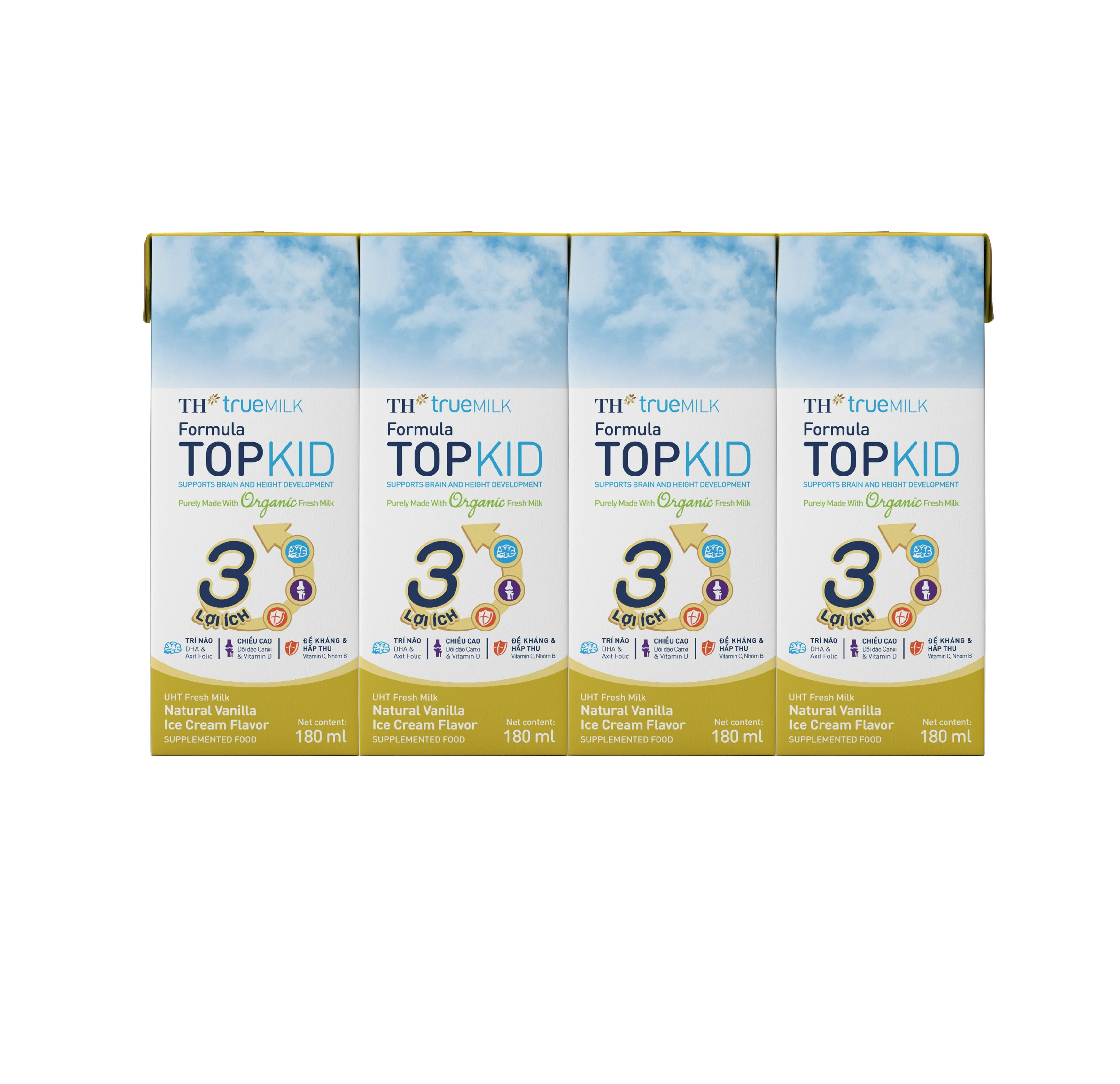 TH TOPKID 180ml High Quality Sterilized Processing Type Dairy Products Drink Fresh Milk with 6 Months Shelf Life