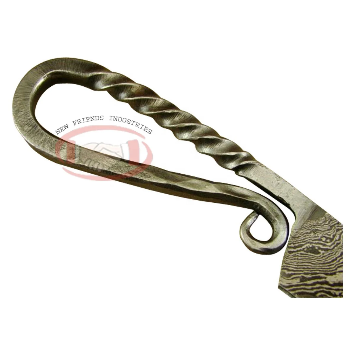 Высококачественный ручной Кованый дамасский Универсальный нож средневековый витой кухонный Викинг с кожаными ножнами