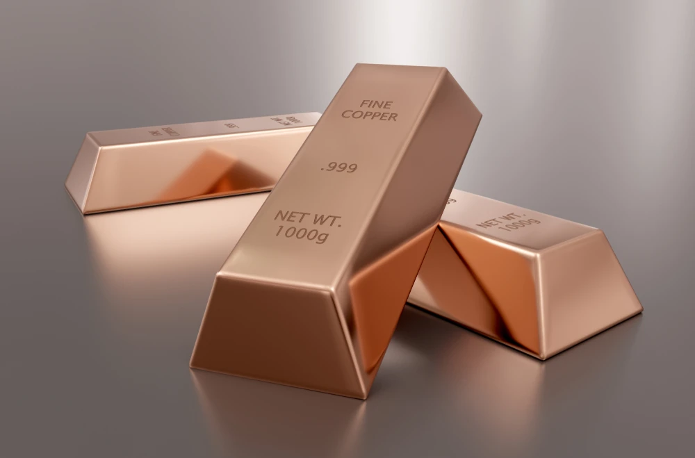 99.999% Pure Copper Ingots 5-7N Purity High Purity Copper Ingots 99.99% Copper Ingots On Sale