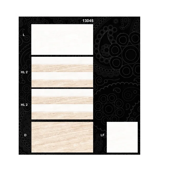 Floor And Wall Tiles Marble Texture Glossy Luster Modern Design Style 300x600 mm Size Glazed Ceramic Tiles