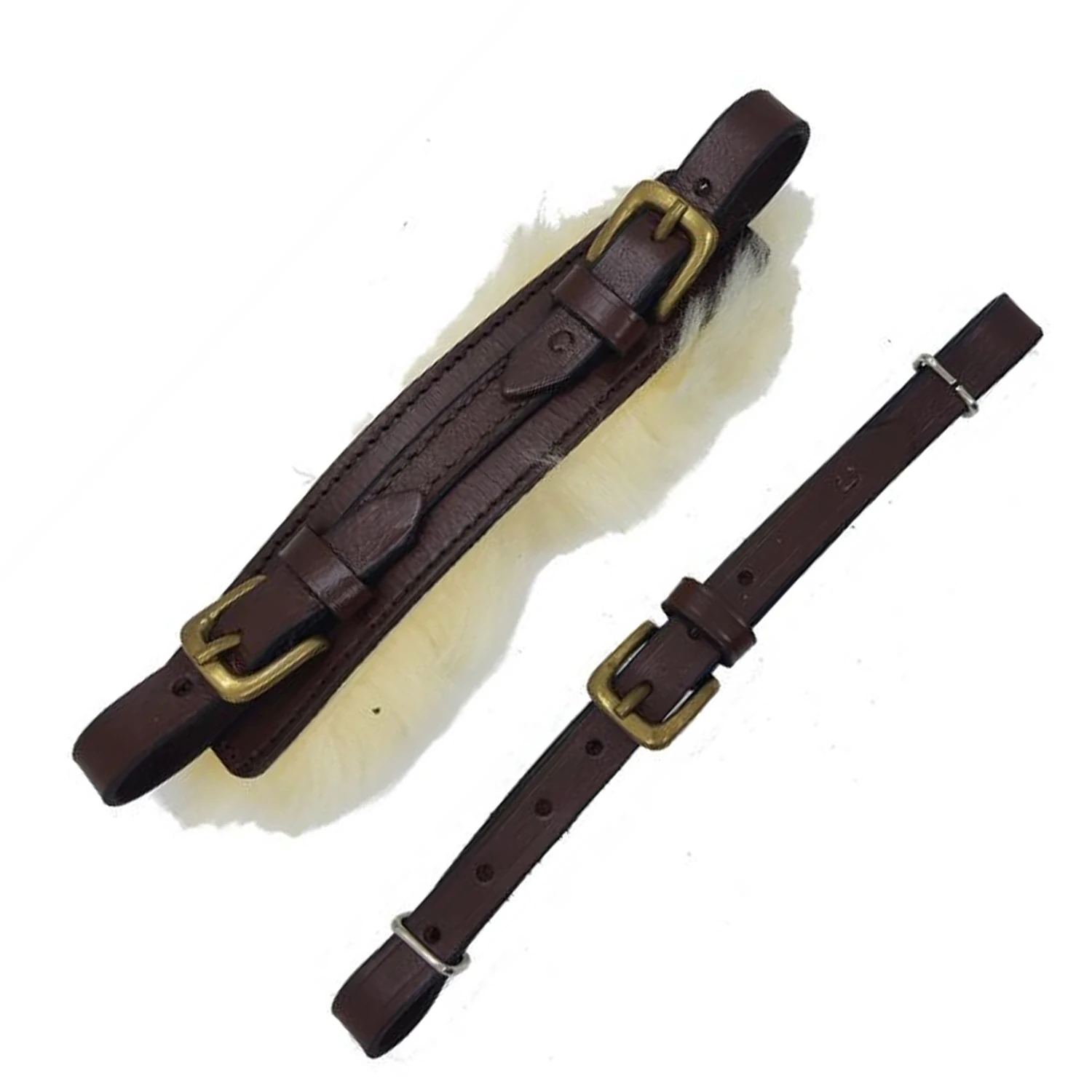 Hackamore Straps Leather Padded Fur Hackamore Straps Original Leather with Brass and Stainless Hardware  Hackamore Bits Straps