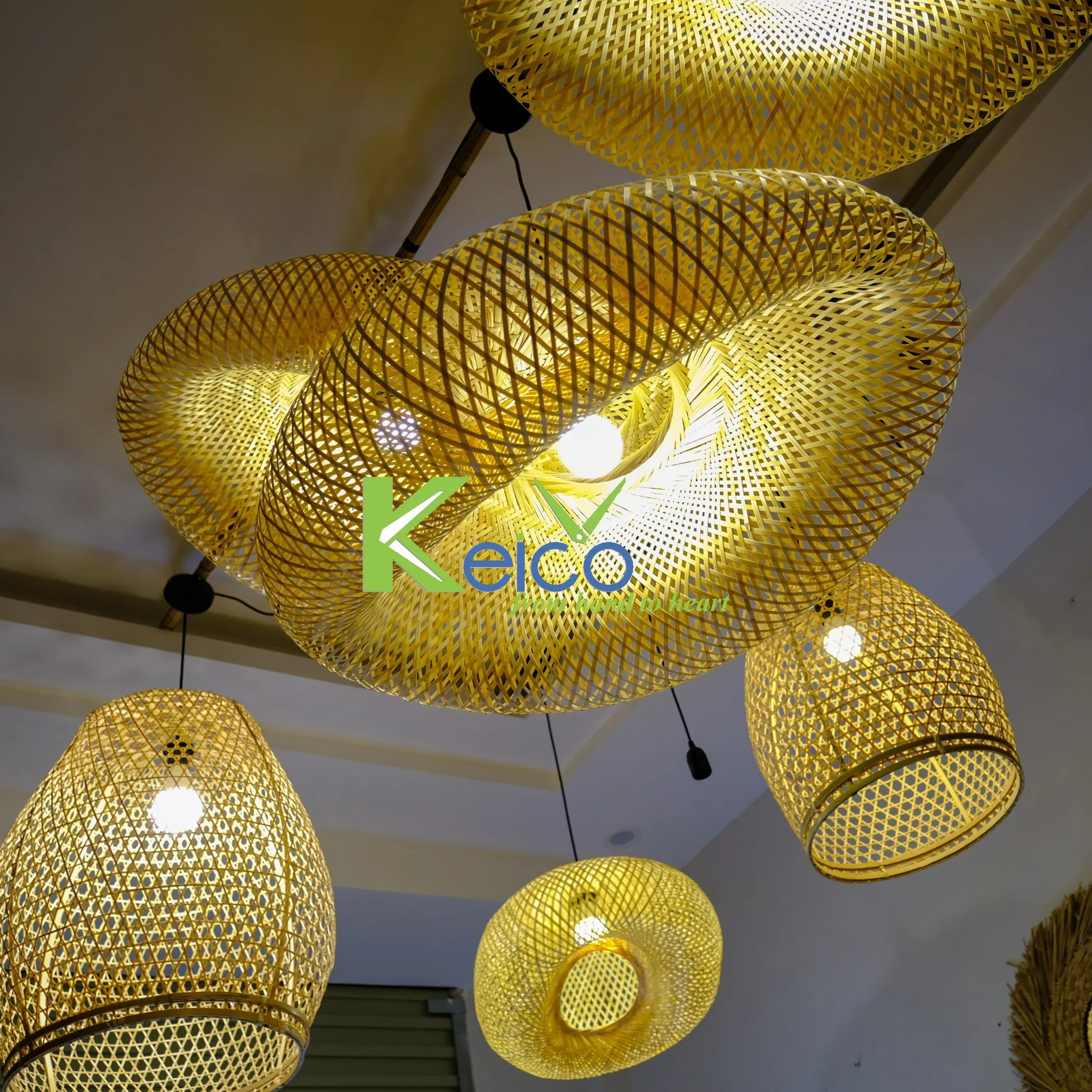 Бамбуковый абажур ручной работы хорошее качество хорошая цена и сделано во Вьетнаме от Keico