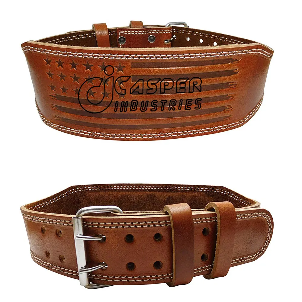 Custom Made Own Logo Weight Lifting Belts Top Quality Genuine Leather Power Weight Lifting Gym Fitness Training Accessories