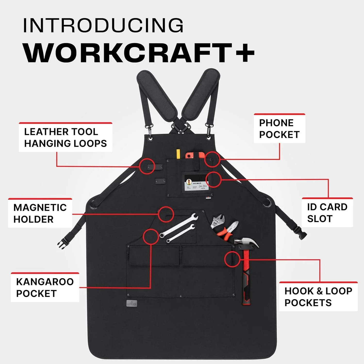 Work Aprons For Men With Reinforced Pockets, Magnet Holders & Durable Stitching Ideal Tool Apron Or Woodworking Apron for Men