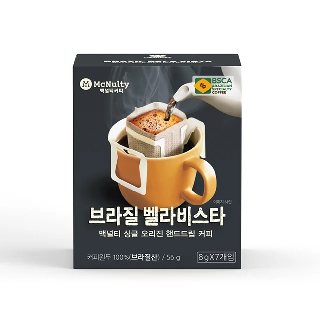 Korea Mcnulty Premium Micro Grinding Single Origin Brazil Bela Vista Hand Drip Roasted Bean Coffee 8g * 7 Bags(Sachets)