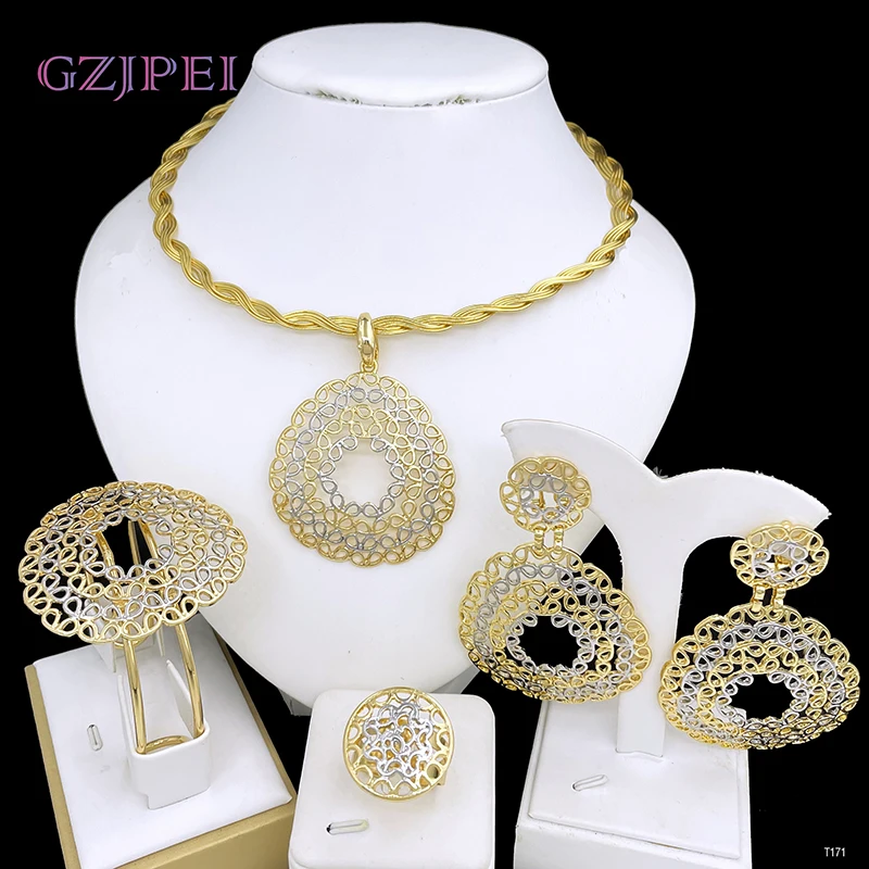 Jewelry 2023 Newest Luxury Brazil 18k Gold Plated Jewelry Set Wholesale