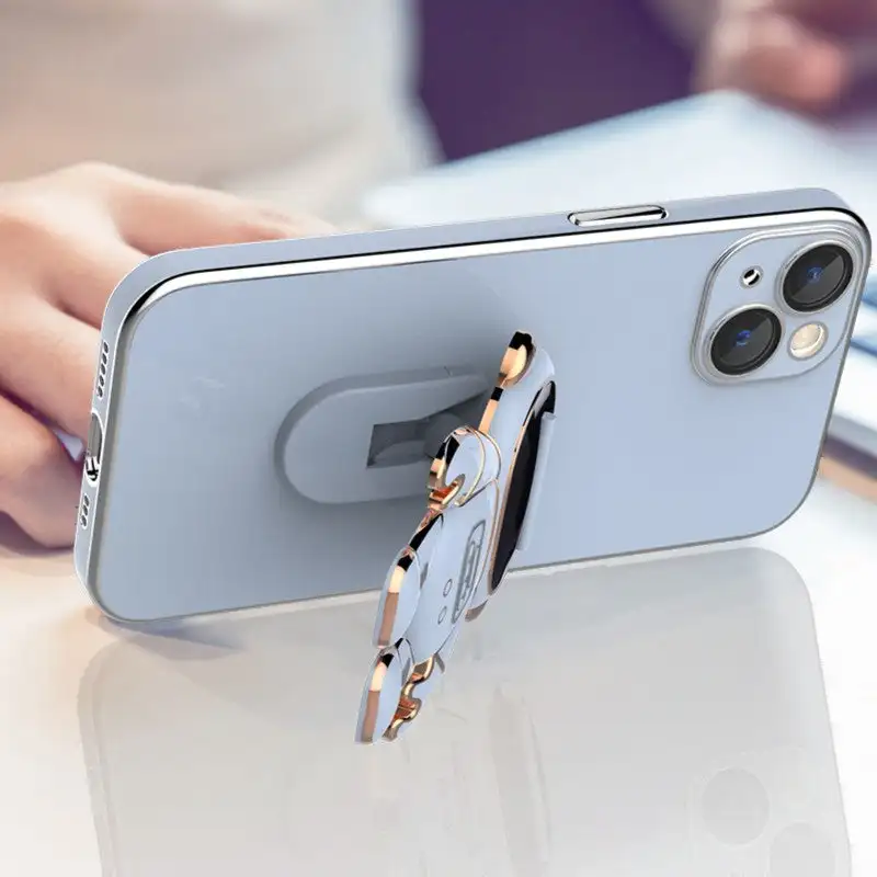 New Design Electroplated 6D Plating Astronaut Colorful Phone Case For iPhone 11 12 13 Pro Max With Astronaut Ring Holder