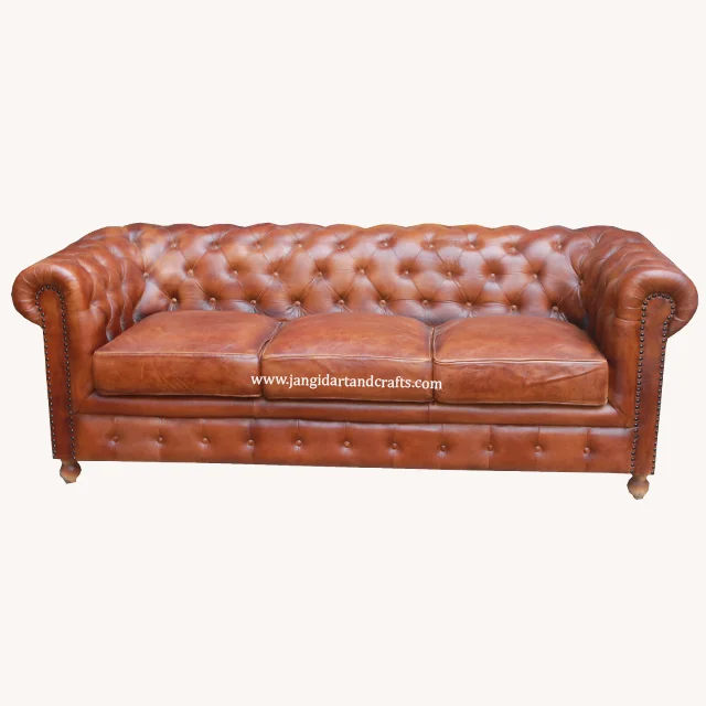 Top grain cow genuine leather 3 seater luxury design recliner sectional living room furniture modern leather button tufted sofa
