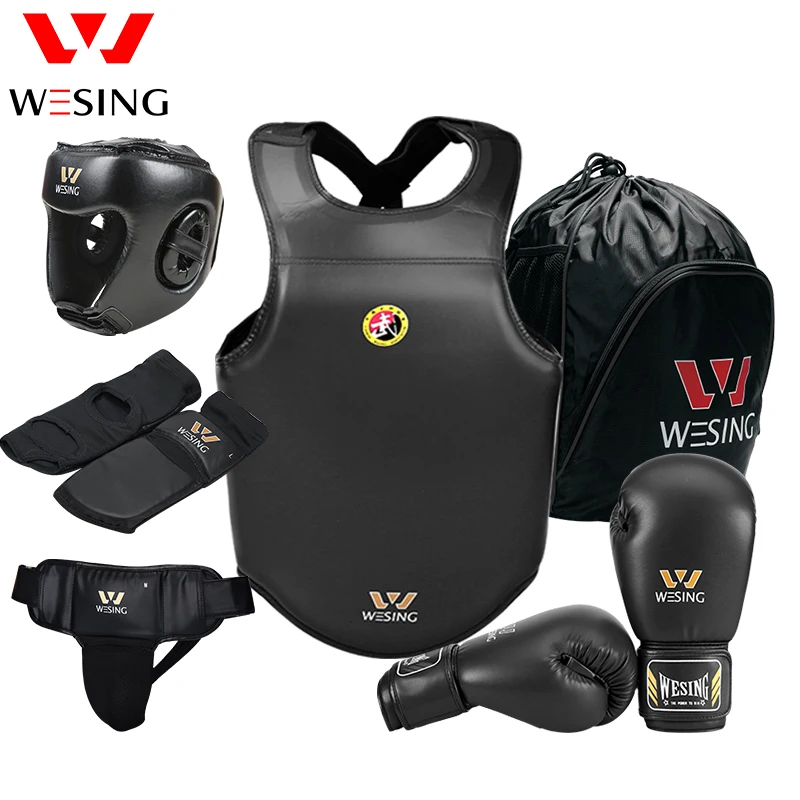 Набор снаряжения WESING из искусственной кожи, 6 шт., набор снаряжений для боевых искусств, набор снаряжения sanda wushu