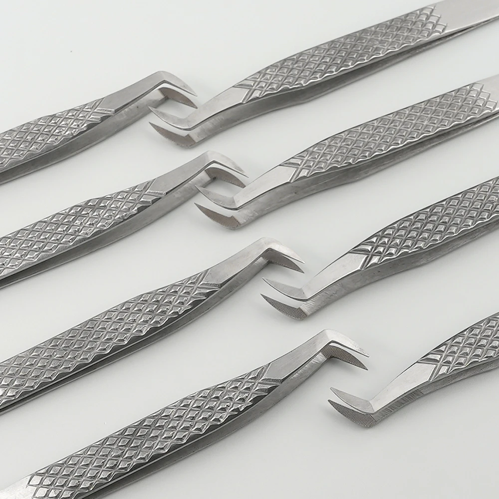 volume tweezers set with fiber tips stainless steel high quality dumout vetus classic volume eyelash tweezers set with logo