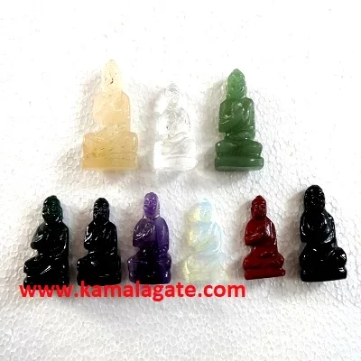 Wholesale natural Clear Quartz Gemstone Sculpture Buddha Hand crafted crystal carved buddha for sale