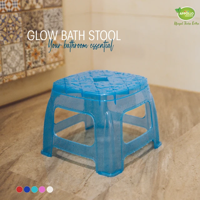 Glow Bath Stool Shower Stool Chair Toilet Step Stool Compact Size