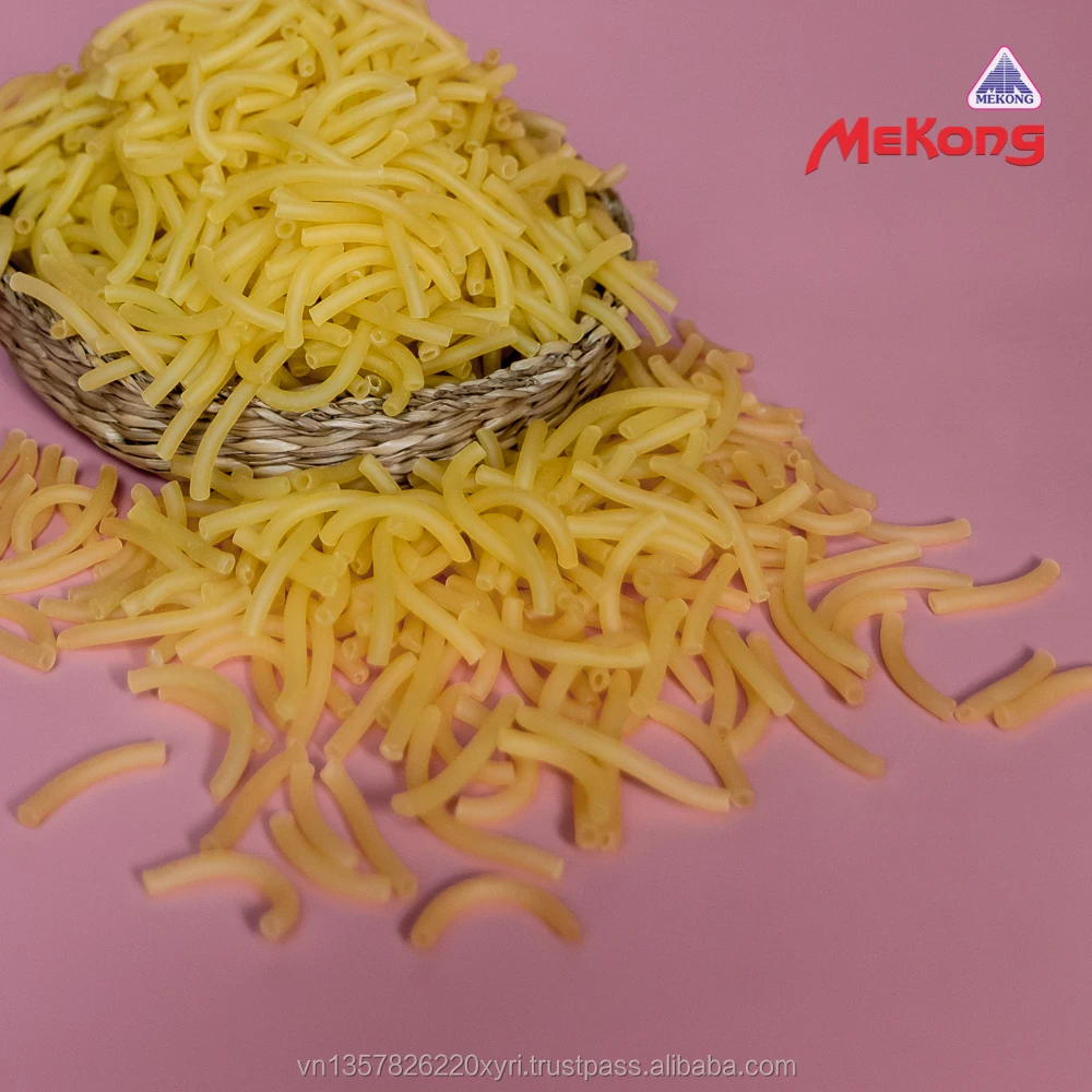 HACCP Certification Grain Noodle Products Skinny Long Shape Yellow Color Macaroni Rice Pasta With 24 Months Shelf Life