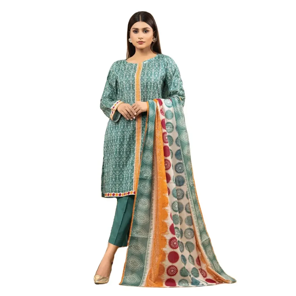 AMK Collection New Arrival Pakistani Traditional Ladies 3 Piece Lawn Dresses Casual Wear Wholesale ODM