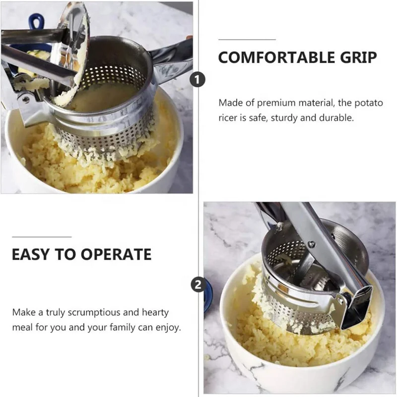 Good Use Stainless Steel Potato Ricer Press Manual Masher for Potatoes, Fruits, Baby Food