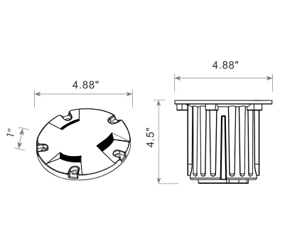 Ip65 Mr16 3 Way Source Recessed Buried In-ground Lights Die-cast Brass&pvc Antique Bronze Led Landscape Lighting Fixture
