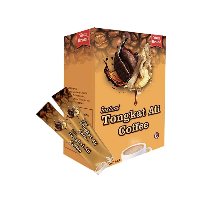 Hottest Selling YUMMO Blended Instant Coffee Arabica Beans Tongkat Cafe Boosts Stamina Cream Sugar Flavored Box Bag Packaging