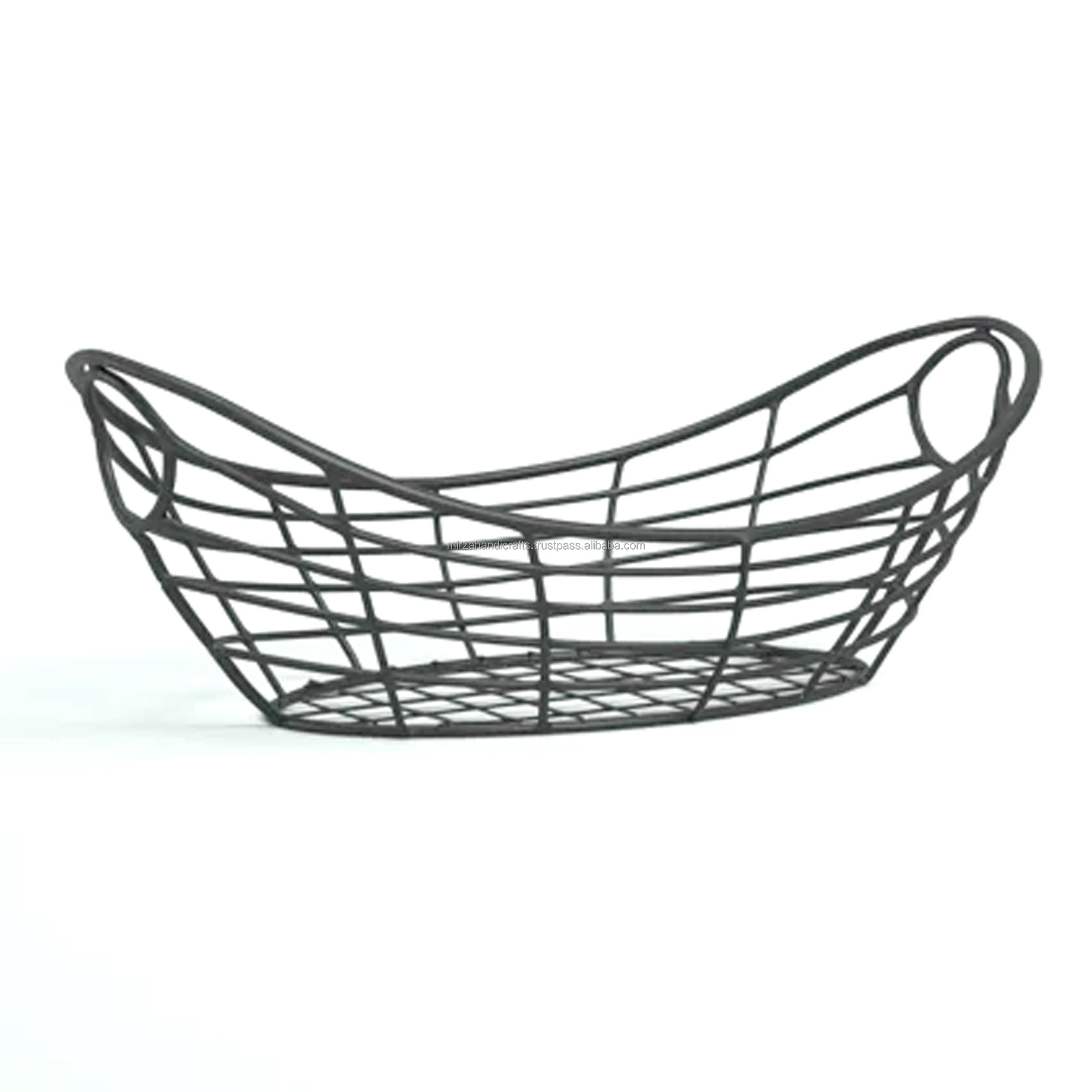 Oval Chix Wire Basket Powder Coated Metal Basket for food purposes it can be used for holding soaps napkins or decorative towels