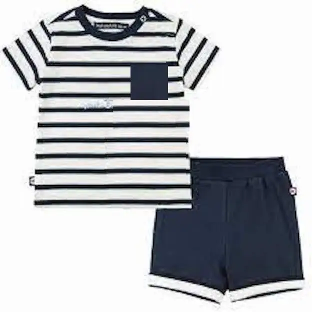 Wholesale Kids Clothes Custom Summer Casual Cotton Toddler Boys Set Clothes Tshirt And Shorts  2 Piece Sets For Kids