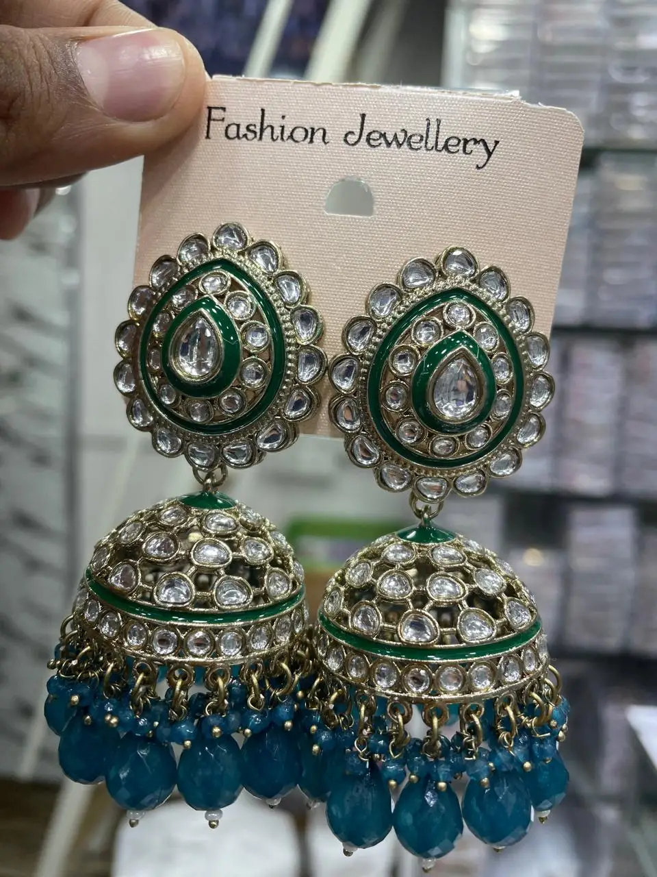 Traditional & Fashionable Latest Designer Indian Wholesale Jewelry of Jhumka Kundan Earring Set for Women & Girl Stylish Earring