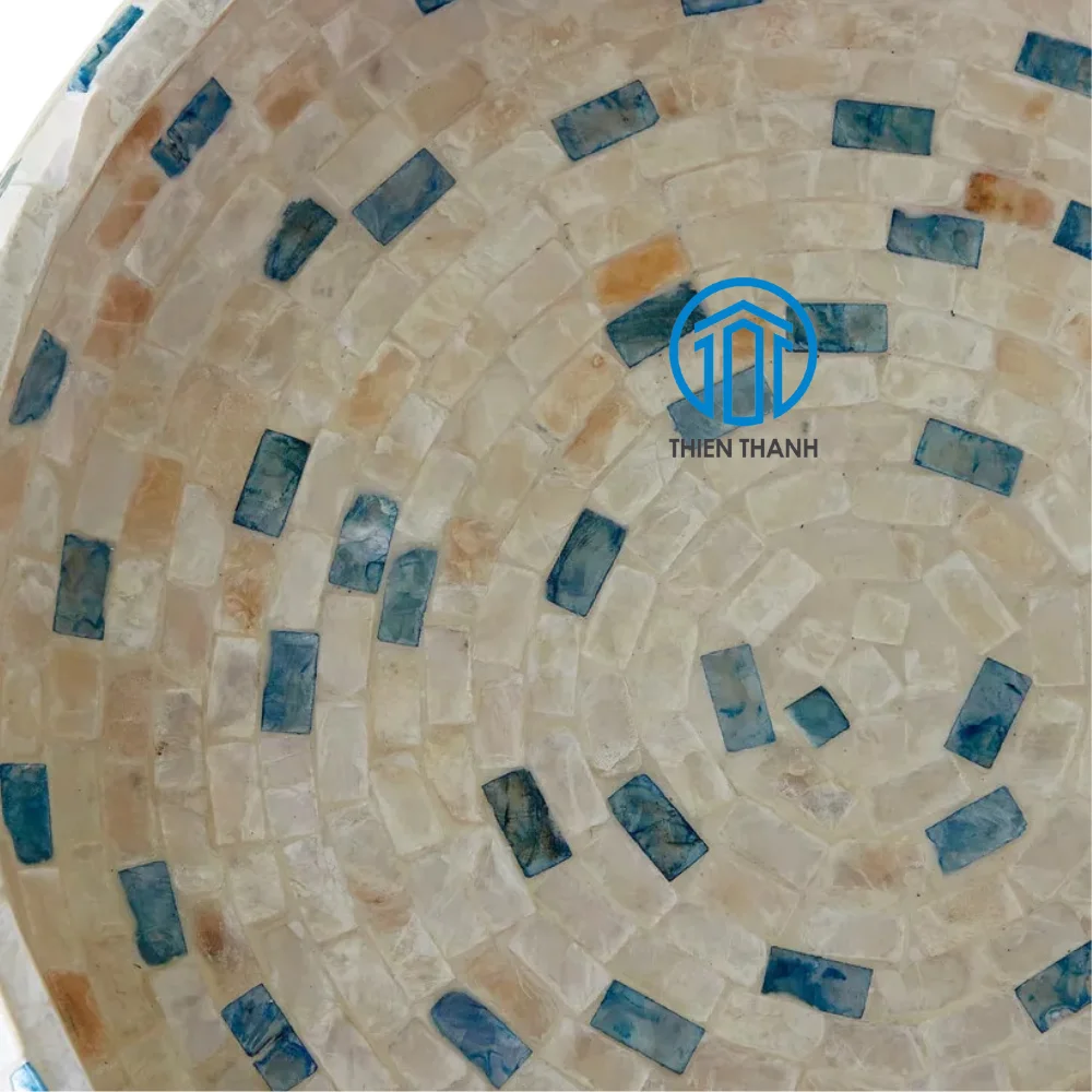 exquisite, handcrafted serving trays fashioned from natural mother of pearl, elegant design a touch of sophistication to home