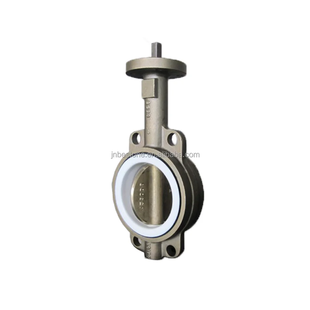 Made in China hot sale Hard metal or Rubber Lined Disc Two Shaft Wafer Butterfly Valve