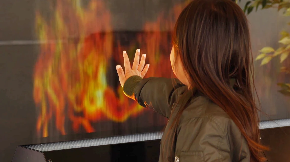 fog screen with japanese technology indoor mist performance with music and videos